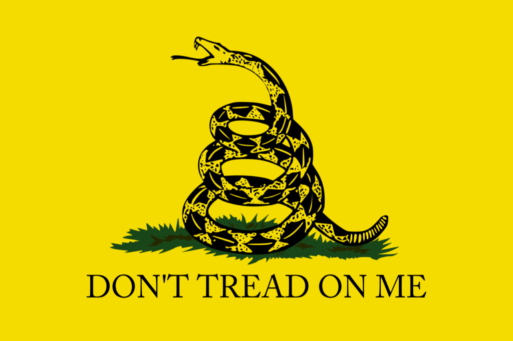 The Gadsden Flag: "Don't tread on me."
